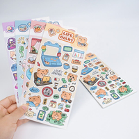 Feuille d'autocollants décoratifs personnalisés mignons prédécoupés pour journal, agenda, scrapbooking, papeterie DIY