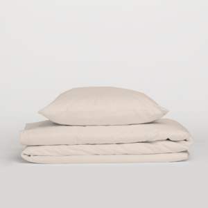 Juego de Funda de Edredón 100% Algodón Beige Francés Queen 240x220cm - Product Image 1