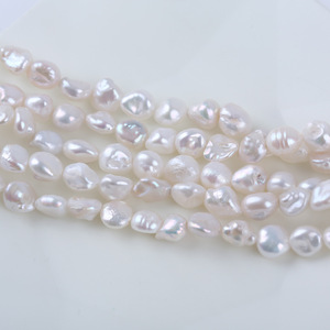 Perles d'eau douce naturelles de 18 cm, 7-8 mm, forme bouton, trou droit, baroque régénéré, pour la fabrication de bijoux DIY, bracelet - Product Image 4