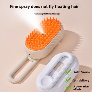 Peigne de pulvérisation électrique à un bouton <span class=keywords><strong>pour</strong></span> chats chiens nouveau bain anti-mouche transfrontalier épilation brosse sédative en plastique toilettage - Product Image 4