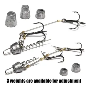 Hameçon de pêche lesté Spinpoler, montage Stinger pour brochet, triple hameçon robuste en acier à vis, 5g 7g 10g 15g 20g, lest multi-profondeur pour eau salée - Product Image 4