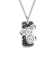 Collier avec pendentif en forme de roue dentée mécanique rotative pour homme - Bijoux steampunk en acier inoxydable 316L