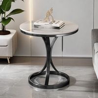Table basse moderne de luxe en dalle de roche avec plateau en verre, petit meuble d'appoint pour coins de canapé de salon et balcon, ensemble simple et mobile