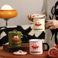 Tasse de dessin animé mignon personnalisable avec conception de bouche de saucisse souriante, matériau en céramique-idéal pour le café, le thé et les cadeaux
