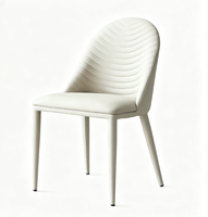 Chaise de salle à manger ondulée minimaliste moderne avec revêtement en microfibre et structure en métal massif - Meubles élégants pour salle à manger et salon