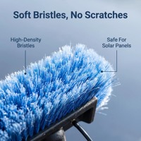 Brosse télescopique en aluminium Brushdepot de 24 pieds pour le nettoyage des fenêtres avec alimentation en eau, tête à poils doux de 12 pouces, pour panneaux solaires, murs extérieurs QYH0972
