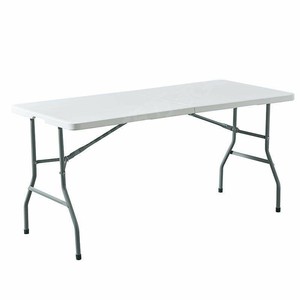 Tavolo Pieghevole in Plastica HDPE Bianco Resistente, Adatto per Piccoli Spazi e Barbecue in Giardino - Product Image 3