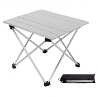 Table de pique-nique pliable en aluminium portable pour le loisir, le camping et le jardin, avec étui de transport