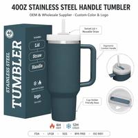 Toptan Geniş Ağızlı 40oz Yalıtımlı Paslanmaz Çelik Bardak Kulplu Çift Cidarlı Vakumlu Bira Kupası Seyahat Kamp Arabası İçin