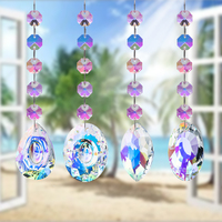 Zhubi perle de verre en forme de poire en forme de goutte d'eau, lampe d'éclairage en cristal, perles suspendues pour la fabrication de bijoux, goutte de pluie, attrape-soleil, lustres