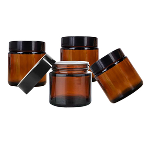 Frosted Amber Glass Cream Jars Screw <b>Cap</b> Custom Logo Skin Care Serum & Lip <b>Scrub</b> Cosmetic Refills 5ml-100ml Sizes - Product Image 1