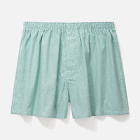 Sous-vêtements pour hommes, caleçons boxers mi-hauts en pur coton tissé, coupe ample, à motifs à carreaux et rayures, respirants, séchage rapide, avec ceinture