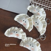 En gros Porte-clés en peluche Kawaii Blush Dumpling, poupée alimentaire en peluche douce, pendentif de sac, style Ins mignon, mini souvenir, cadeau de fête