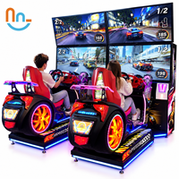 Joy2fun Simulateur de course à monnayeur pour 2 joueurs, machine d'arcade à double écran, jeu de course automobile, équipement de divertissement