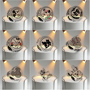 Bracciale in Argento Puro 925 Serie Topolino Minnie Paperino con Ciondoli a Perline Fai da Te - Product Image 3