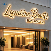 Letrero Comercial Personalizado de Lujo en Acero Inoxidable con Retroiluminación LED 3D, Letreros Electrónicos para Salón de Belleza, Peluquería, Logotipo de Pared para Tienda