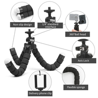 Mini Portable 360 caméra de bureau support pour téléphone Flexible éponge intelligente pieuvre Selfie bâton pliable en boîte pour caméra vidéo Mobile