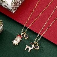 Collier tendance en forme d'oiseau en acier inoxydable plaqué or avec zircon pour les occasions de fête des enfants