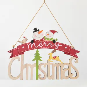 Eaglegifts buon natale hanging dipinto taglio laser di Legno del pendente di natale porta appendiabiti