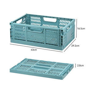 Vente chaude Organiseur de bureau personnalisé Panier de rangement empilable pliable en plastique Caisses pliables - Product Image 4