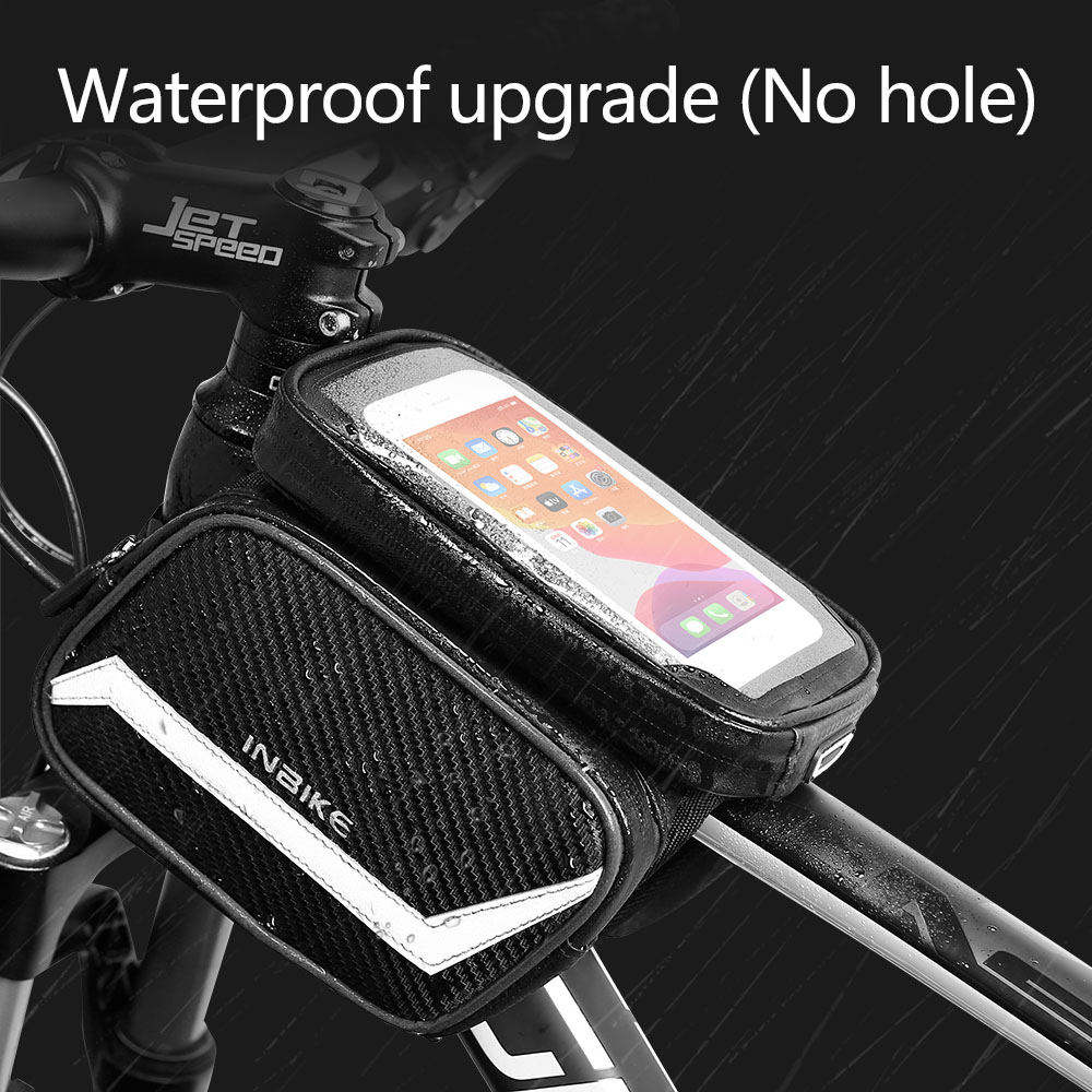 INBIKE Bike Bag Waterproof Top Tube Phone Bag Front Frame Mountain Bicycle Touch Screen Cell Phone Holder Pouch
