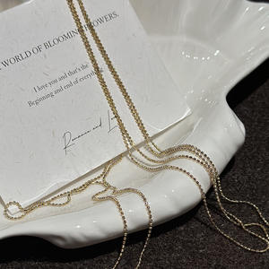 S925 Pure <b>Silver</b> <b>Necklace</b> Vintage Floral Bead Plain Design <b>Simple</b> Fashionable Personalized Contrasting Number Pattern Stackable - Product Image 5