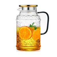 Bouilloire Vintage Begonia en Verre Borosilicate Haute Résistance, Grande Capacité 2L, Résistante à la Chaleur et au Froid, avec Couvercle