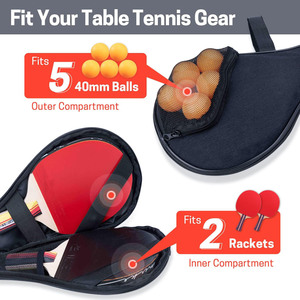Échantillon gratuit Sac de rangement portable en néoprène de haute qualité personnalisé pour raquette de tennis de table avec fermeture éclair pour le sport - Product Image 3