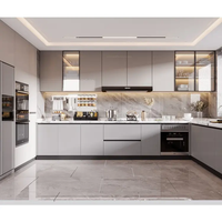 Vente directe en usine cuisine moderne en aluminium personnalisée unité de style américain armoire de cuisine pour Vila