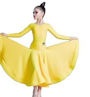 Ensembles de compétition professionnelle Robe de tango de danse de salon sexy avec strass Robe maxi de valse de style occidental pour les filles