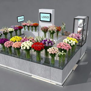 Diseño Interior de Floristería Romántica de Alta Gama, Exhibidores de Plantas y Flores Personalizados, Vitrinas, Kiosco Móvil para Flores - Product Image 1