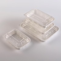 Manluen Emballage alimentaire pour déjeuner en plastique micro-ondable de qualité alimentaire Conteneur rectangulaire noir réutilisable pour la préparation de repas à emporter