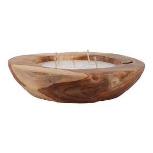 Candela profumata decorativa rotonda in legno di teak per soggiorno, camera da letto, bagno - Product Image 3