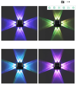 Lámpara Solar LED de Pared, Foco de Cuatro Lados, Impermeable para Exteriores, Iluminación Superior e Inferior, Luz Solar para Jardín, Patio, Valla, Lámparas Decorativas - Product Image 4