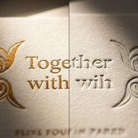 Conjunto de Invitaciones de Boda Personalizadas |   Papel Kraft y Cartón con Estampado Dorado en Relieve para Organizadores de Bodas