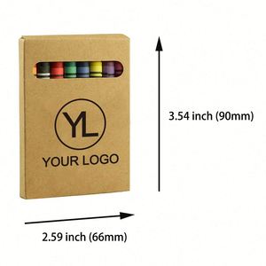 Ensemble de crayons de cire portables avec logo personnalisé, 8 couleurs assorties, boîte en papier kraft, fournitures de coloriage pour les activités artistiques des enfants - Product Image 2