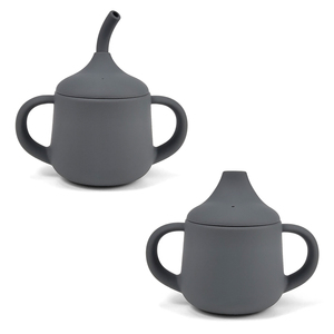 Cốc Uống Nước Silicon Thân Thiện Với Môi Trường Chống Rơi Cho Em Bé Kèm Ống Hút Cốc Sippy Cho Trẻ Tập Đi - Product Image 1