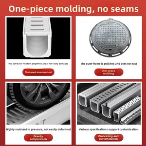 Copertura per Scarico Lineare per Lavello da <span class=keywords><strong>Cucina</strong></span> in Acciaio Inox 304 con Design Inclinato per Flusso Efficiente dell'Acqua verso il Tubo per Vasca da Bagno - Product Image 2