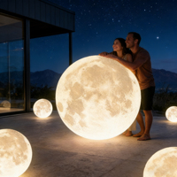Lumière suspendue de jardin LED solaire à piles DC, imperméable, en plastique, imprimée en 3D, en forme de globe, pour décoration artistique intérieure et extérieure, moderne et créative