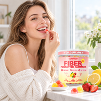 Gummies Probiotiques aux Fibres Goût Fraise Citron Complément Alimentaire Nutrition Quotidienne Adulte OEM ODM Fournisseur en Gros Marque Privée