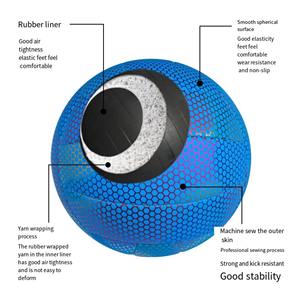 Balón de fútbol holográfico brillante con logotipo personalizado, luminoso, de fábrica, hecho en China, OEM - Product Image 2