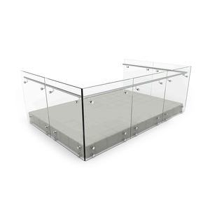 درابزين بدون إطار مشبك مشبك درابزين زجاجي مواجهات سياج مخصص للسلالم - Product Image 1