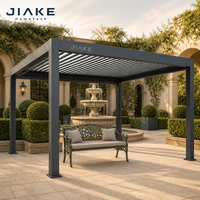 Jiake 6063-T5 Aluminium-Pergola mit Motorisiertem Lamellendach für Brunnen, Innenhof, Terrasse, Garten, Pavillon und Außenbereich