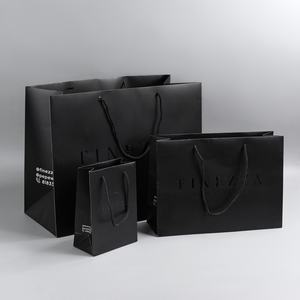 Bolsa de Papel de Lujo Personalizada para Boutique, Bolsa de Compras Negra con Logotipo Personalizado Impreso para Ropa - Product Image 2