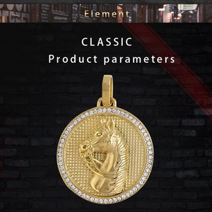 Colgantes de Acero Inoxidable con Diseño de Caballo, Chapados en Oro de 18K, Joyería con Forma de Animal Estilo Hip Hop para Mujeres, Hombres, Unisex, para Fiestas y Ocasiones - Product Image 2
