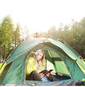 خيمة تخييم أوتوماتيكية سعة 2-4 أشخاص، خيمة عائلية محمولة للرحلات، خيمة أوتوماتيكية بالكامل للتنزه والسفر - Product Image 5