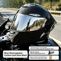 Casque de moto en fibre de carbone de haute qualité OEM/ODM, certifié DOT, à visière relevable, double visière, pour la sécurité en moto
