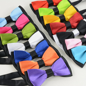 Enfants 2 tons noeuds papillon enfants plaine cravates couleurs unies garçons filles papillon bicolore noeud papillon - Product Image 1