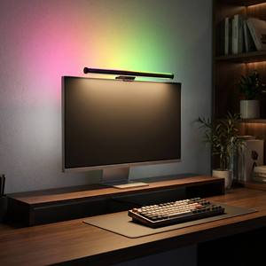 Modern USB RGBIC Aluminum <strong>Gaming</strong> Monitor <strong>Light</strong> Bar App Control Music Sync <strong>LED</strong> Screen Hanging Lamp Wireless Remote PC Gamer - Product Image 1