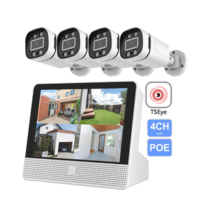 Kit de Sistema de Cámara de Seguridad NVR con Pantalla y Monitor, Cámara PTZ POE IP67 con Detección Humanoide de 4 Canales y 8MP, Visión Nocturna a Todo Color - Product Image 1